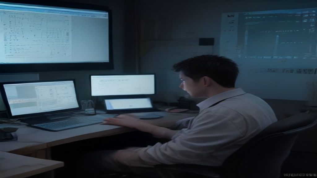 Focused MEP engineer at a workstation watching AutoCAD DWG sheets update automatically