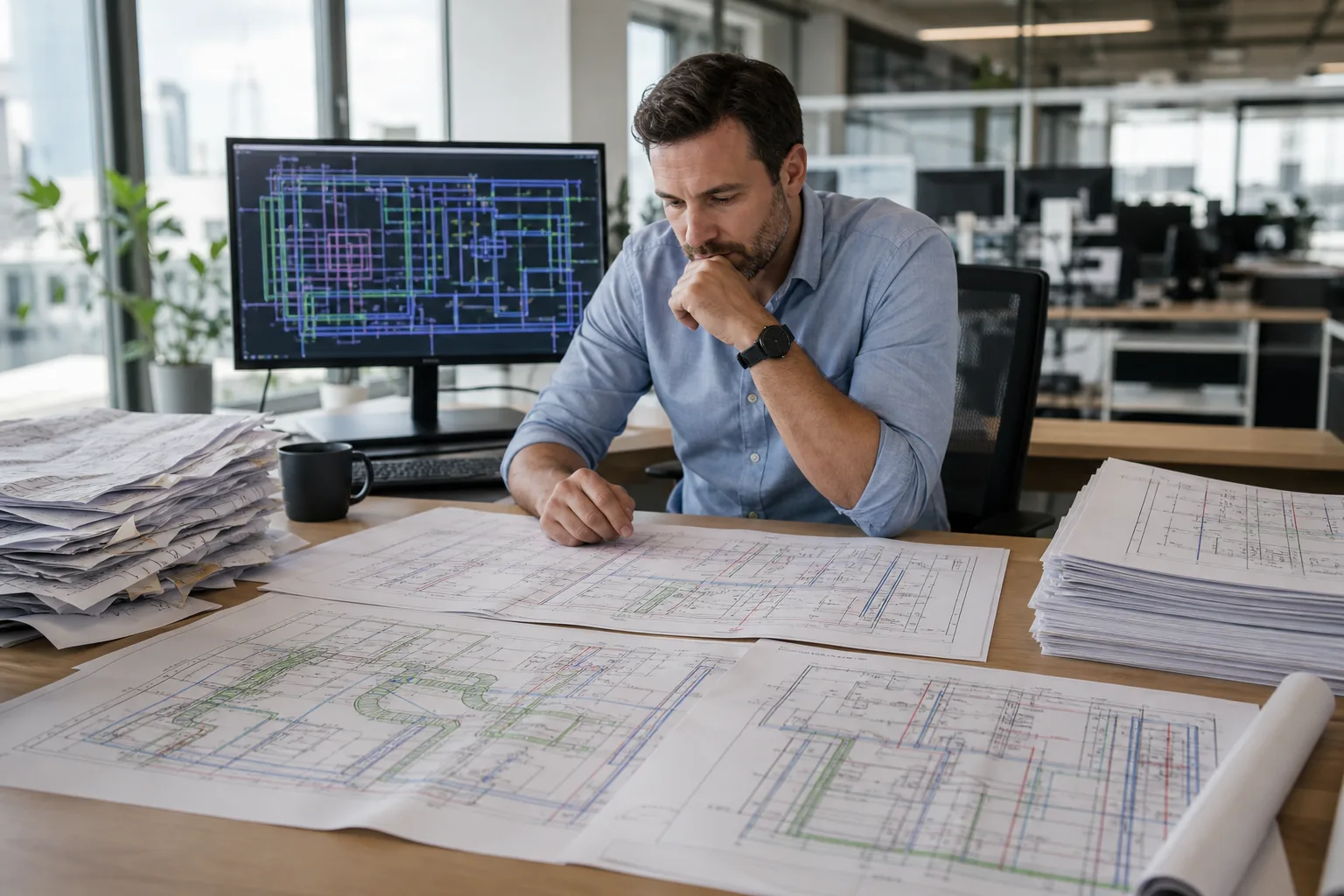 CAD manager organizing MEP drawing revisions for batch AutoCAD updates